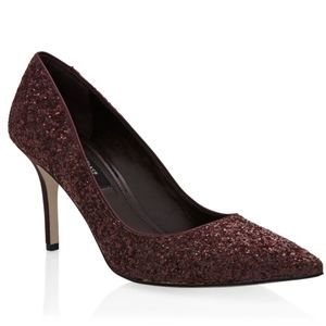 White House Black Market Burgundy Glitter Heels